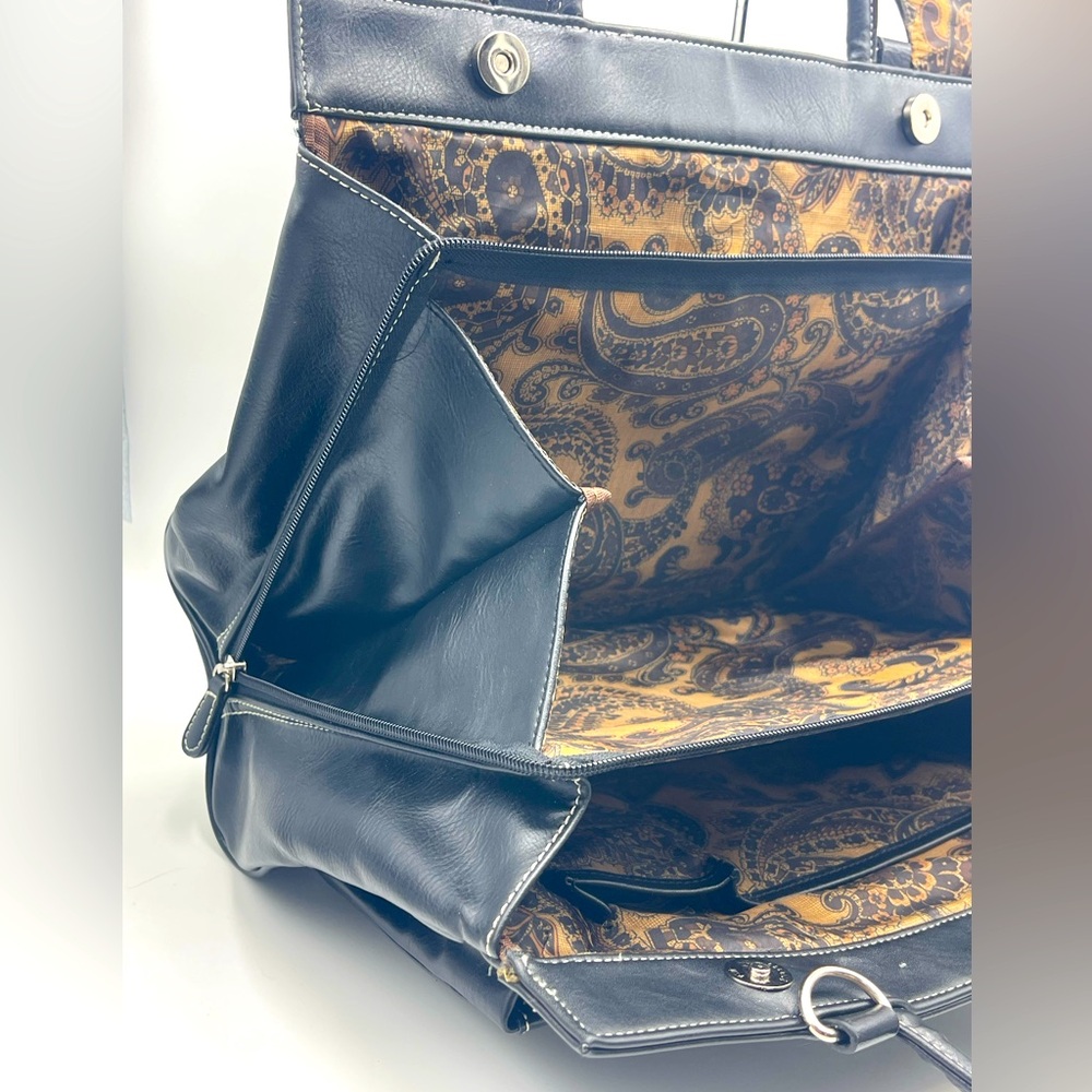 Vintage Bellerose Expandable Satchel Messenger Briefcase Cross-Body Bag w/ Strap - Picture 11 of 16